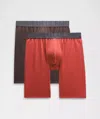 Lululemon Built To Move Long Boxers 7" 2 Pack In Red