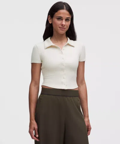 Lululemon Button-up Collared Short-sleeve Shirt In White
