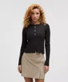 Lululemon Cashmere Scalloped Cuff Cardigan In Blue