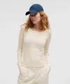 Lululemon Cashmere Scalloped Cuff Crewneck In Neutral