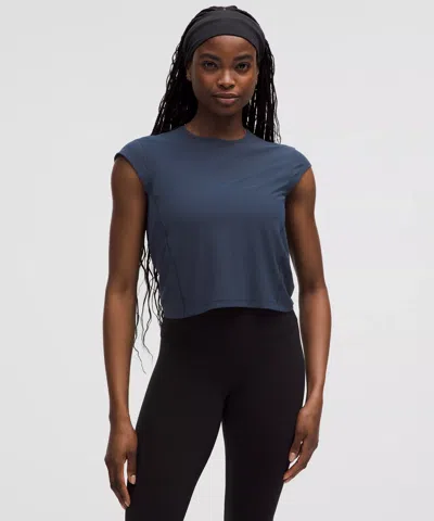 Lululemon Cinch-back Short-sleeve Shirt In Blue