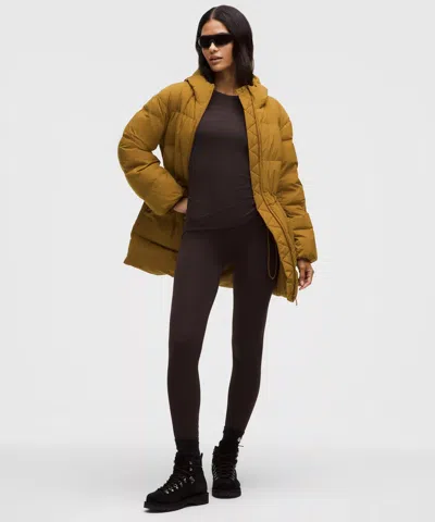 Lululemon Cinch-waist 600-down-fill Puffer In Brown