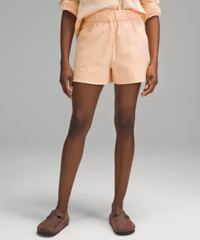 Lululemon Cinchable Waist High-rise Woven Shorts 3.5" In Orange