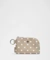 Lululemon - Clippable Card Pouch - Simple Polka White Sheer Oak