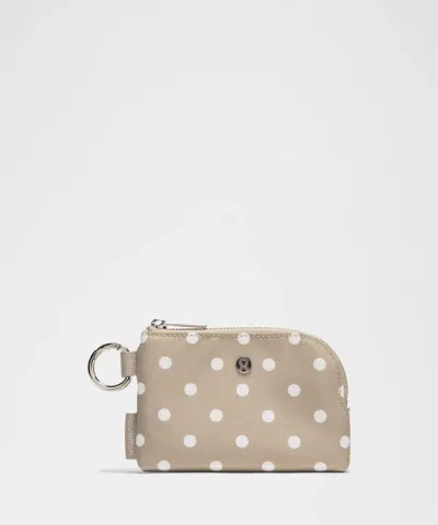 Lululemon - Clippable Card Pouch - Simple Polka White Sheer Oak