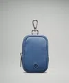 Lululemon Clippable Nano Pouch Knit Nylon In Blue
