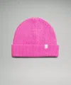 Lululemon Close-fit Wool-blend Ribbed Knit Beanie In Pink