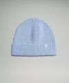 Lululemon Close-fit Wool-blend Ribbed Knit Beanie In Blue