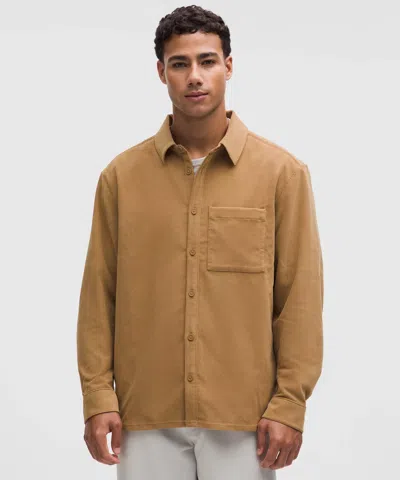 Lululemon Corduroy Relaxed-fit Long-sleeve Button-up Shirt In Brown