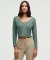 Lululemon Cotton-blend Henley Long-sleeve Shirt In Green