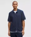 Lululemon Cotton-blend Knit Button Up Short-sleeve Shirt