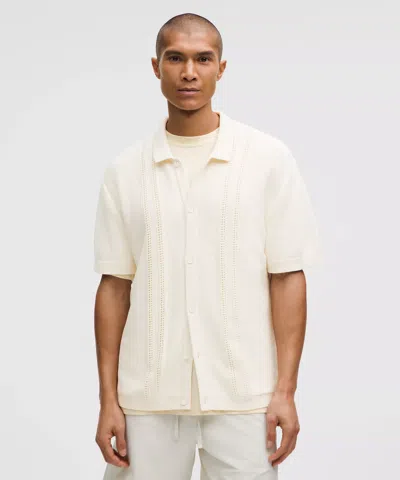 Lululemon Cotton-blend Knit Button Up Short-sleeve Shirt