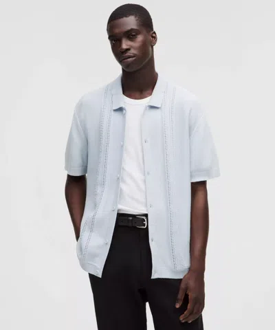 Lululemon Cotton-blend Knit Button Up Short-sleeve Shirt