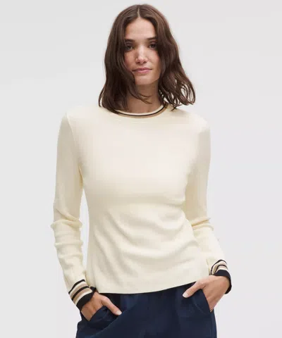 Lululemon Cotton-blend Long-sleeve Crew In Neutral