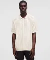Lululemon Cotton-blend Open-knit Button Up