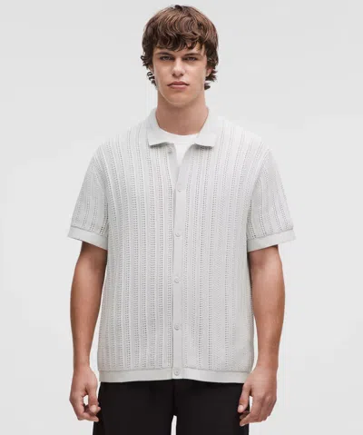 Lululemon Cotton-blend Open-knit Button Up