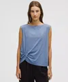 Lululemon Cotton-blend Twist-front Tank Top In Blue