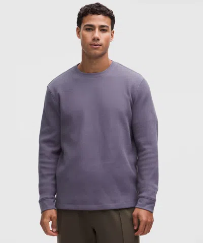 Lululemon Cotton-blend Waffle Knit Long-sleeve Shirt In Purple