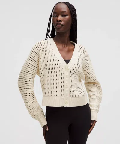 Lululemon Cotton Crochet Mesh Relaxed-fit Cardigan