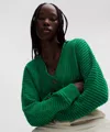 Lululemon Cotton Crochet Mesh Relaxed-fit Cardigan