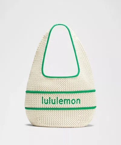 Lululemon - Cotton Crochet Shoulder Bag 7l - Light Ivory/raceway Green
