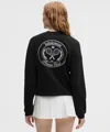 Lululemon Cotton French Terry Crewneck Pullover Tennis Club In Black