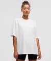 Lululemon Cotton Jersey Oversized Short-sleeve Shirt In White
