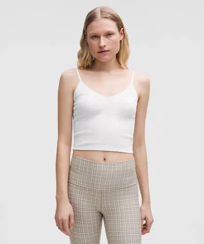 Lululemon Cotton Pointelle Cropped Cami Tank Top In White