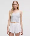Lululemon Cotton Pointelle Cropped Cami Tank Top
