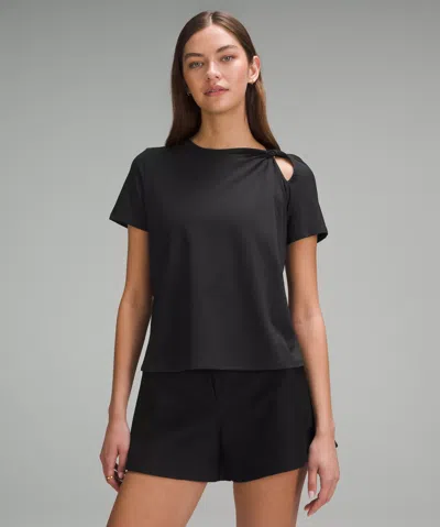 Lululemon Cotton Shoulder-twist T-shirt In Black