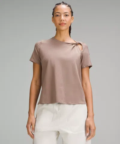 Lululemon Cotton Shoulder-twist T-shirt In Brown