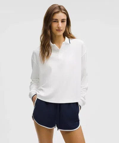 Lululemon Cotton Terry Relaxed-fit Polo Shirt In White