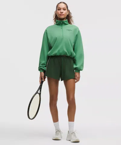 Lululemon Cotton Terry Tennis Half Zip In Green