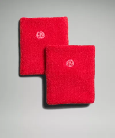 Lululemon Cotton Terry Wristband 2 Pack In Red