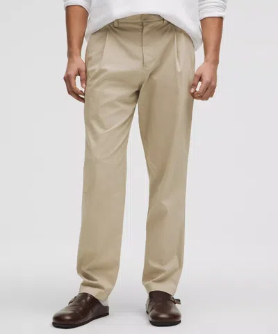 Lululemon Cotton Twill Pleat-front Trousers Regular In Brown