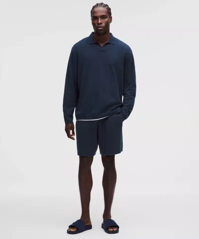 Lululemon Cotton-blend Knit Short 7" In Blue