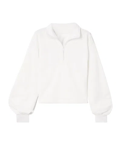 Lululemon Cotton-terry Half-zip Sweatshirt In White