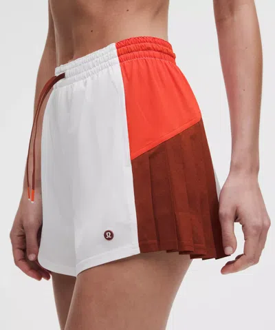 Lululemon Court Champ Side-pleat High-rise Tennis Short 3" In Multi