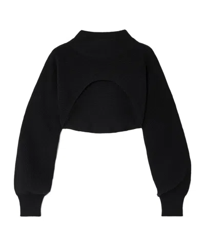 Lululemon Cropped Ribbed Cotton-blend Sweater In Black