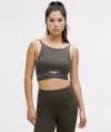 Lululemon Cross-band High-neck Yoga Bra In Gray