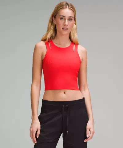 Lululemon Cut-out Knit Tank Top In Red