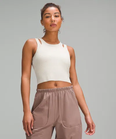 Lululemon Cut-out Knit Tank Top In Metallic