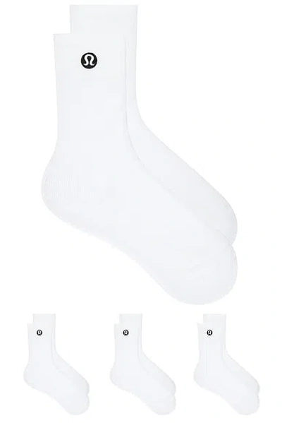 Lululemon Daily Essential Socks 3 Pair In White