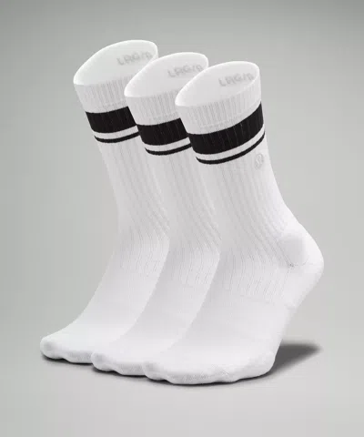 Lululemon Daily Stride Ribbed Comfort Crew Socks 3 Pack In White