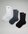 Lululemon Daily Stride Ribbed Comfort Crew Socks 3 Pack In Multi