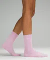Lululemon Daily Stride Ribbed Comfort Crew Socks In Pink