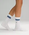 Lululemon Daily Stride Ribbed Comfort Crew Socks In White