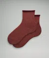 Lululemon Daily Stride Sparkle Quarter Socks In Brown