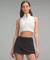 Lululemon Define Cropped Full-zip Tank Top In White