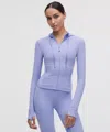 Lululemon Define Cropped Hooded Jacket In Blue